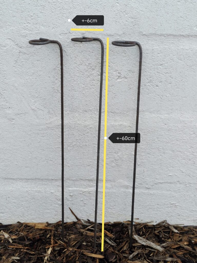Set of 3 X 6mm Long Stakes